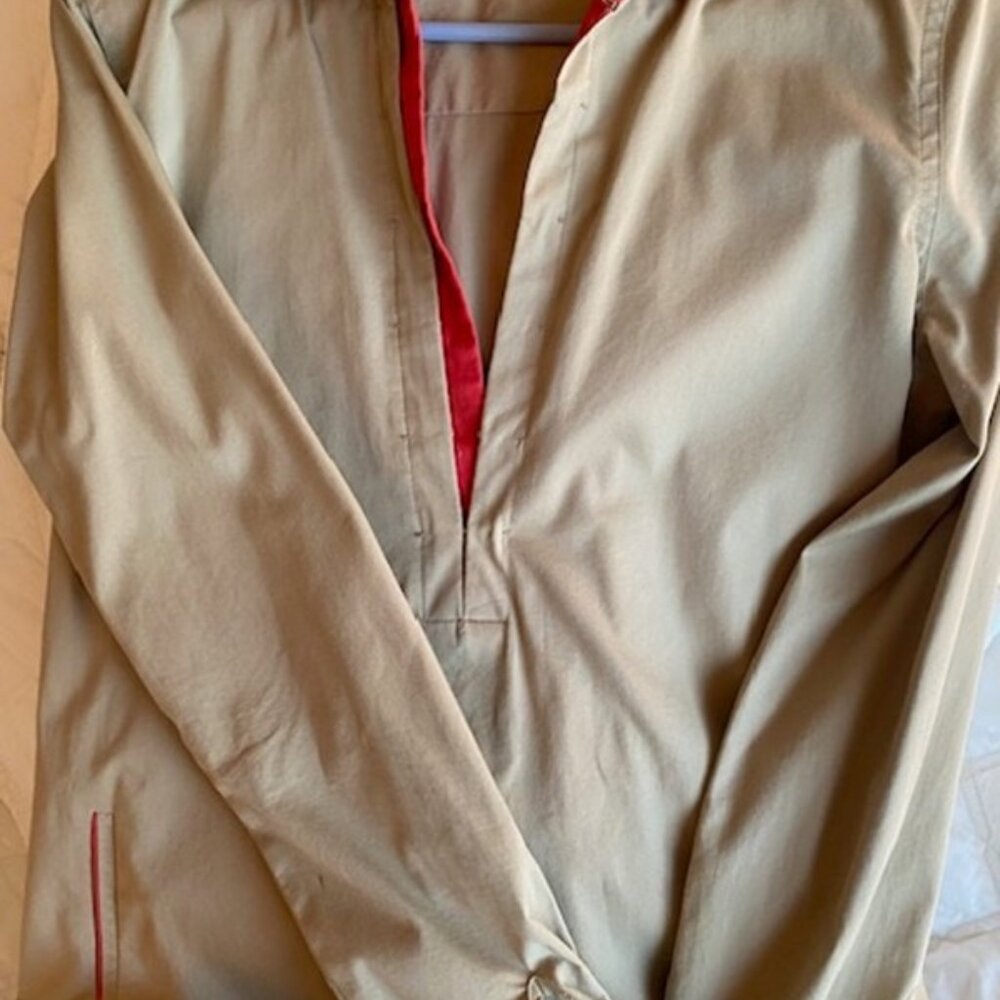 Tahari Red/Olive Shirt Dress